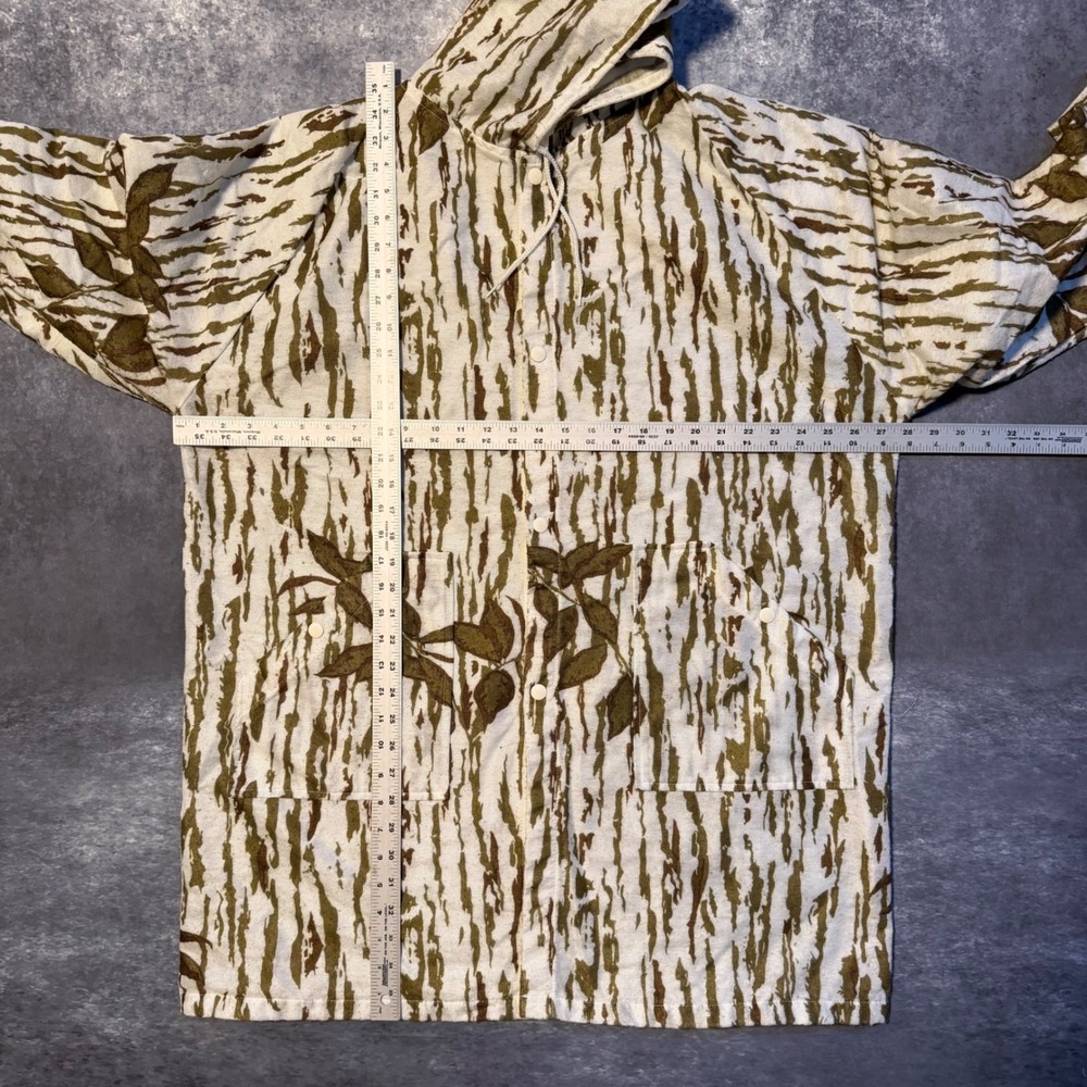 VTG 90s Cabelas Snow Tree Bark Camo Hooded Jacket Mens S/L USA Made Whitetail - Picture 6 of 7